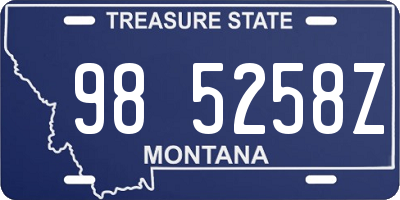 MT license plate 985258Z