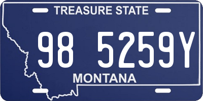 MT license plate 985259Y