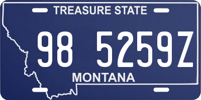 MT license plate 985259Z