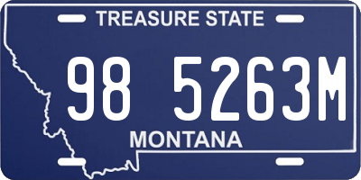 MT license plate 985263M