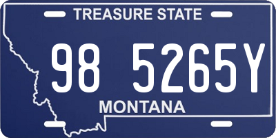 MT license plate 985265Y