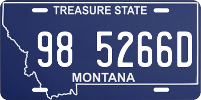 MT license plate 985266D