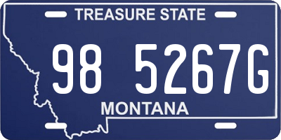 MT license plate 985267G