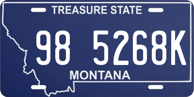 MT license plate 985268K