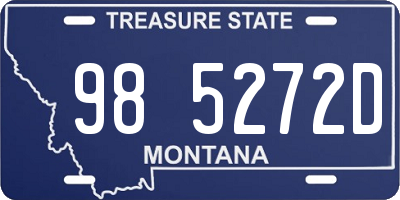 MT license plate 985272D