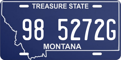 MT license plate 985272G