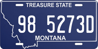 MT license plate 985273D