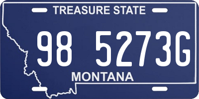 MT license plate 985273G