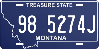 MT license plate 985274J