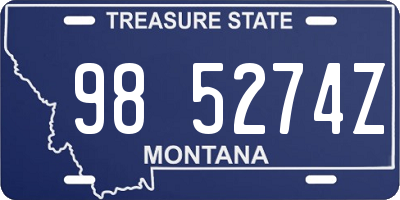 MT license plate 985274Z