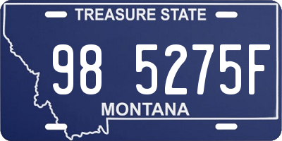 MT license plate 985275F