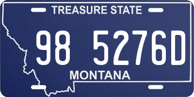 MT license plate 985276D