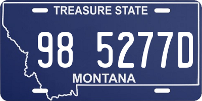 MT license plate 985277D