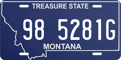 MT license plate 985281G