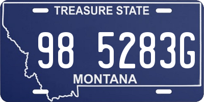 MT license plate 985283G