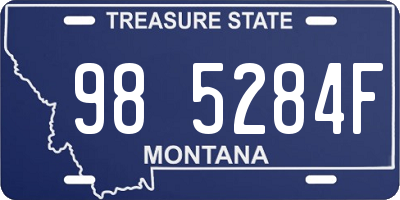 MT license plate 985284F