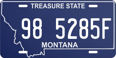 MT license plate 985285F