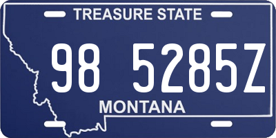 MT license plate 985285Z