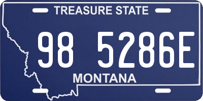 MT license plate 985286E