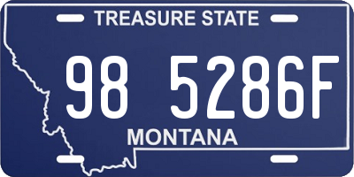 MT license plate 985286F