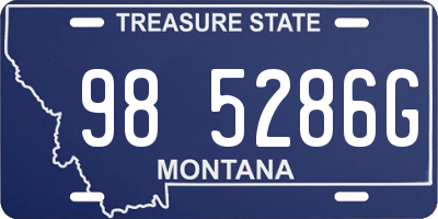 MT license plate 985286G