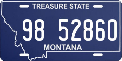 MT license plate 985286O