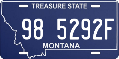 MT license plate 985292F