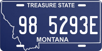 MT license plate 985293E