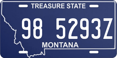 MT license plate 985293Z