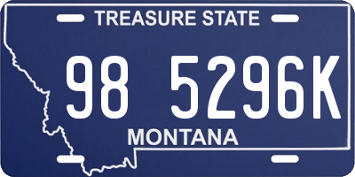 MT license plate 985296K