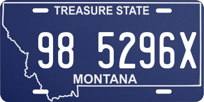 MT license plate 985296X