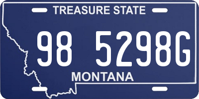 MT license plate 985298G