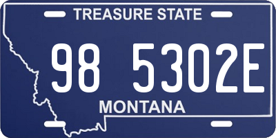 MT license plate 985302E