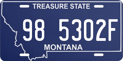 MT license plate 985302F