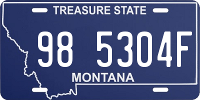 MT license plate 985304F