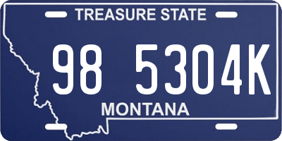 MT license plate 985304K
