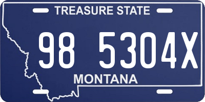 MT license plate 985304X