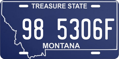 MT license plate 985306F