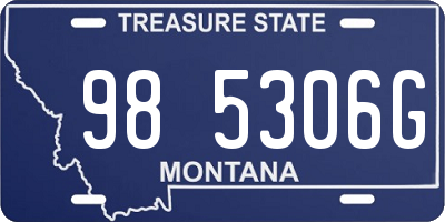 MT license plate 985306G