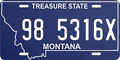 MT license plate 985316X