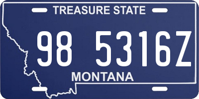 MT license plate 985316Z