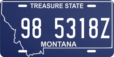 MT license plate 985318Z