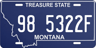 MT license plate 985322F