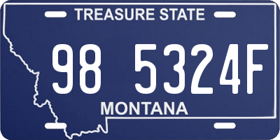 MT license plate 985324F