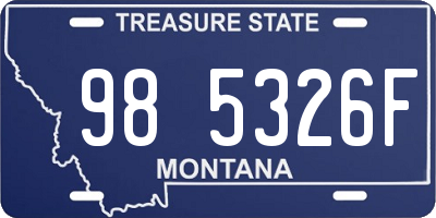 MT license plate 985326F