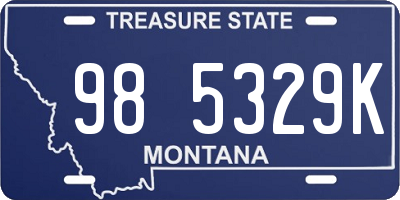 MT license plate 985329K