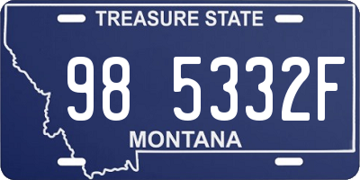 MT license plate 985332F