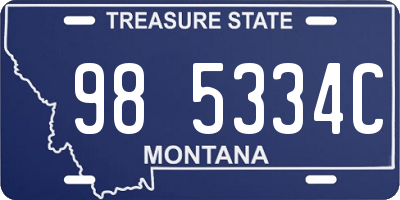 MT license plate 985334C
