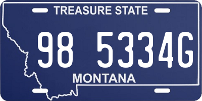 MT license plate 985334G