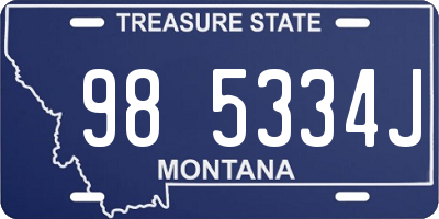 MT license plate 985334J